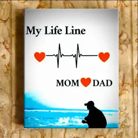 "My Life Line Mom Dad" Canvas Frame